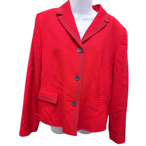 Pendleton Jackets & Blazers - Vintage 80s Pendleton Womens Red Virgin Wool USA Made Sports Coat Jacket Blazer